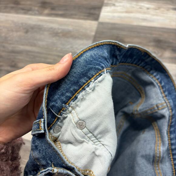 Levis 505 Dark Wash Faded Blue Mens 31x30‎ Regular Straight Denim Jeans Red Tab - Picture 4 of 13